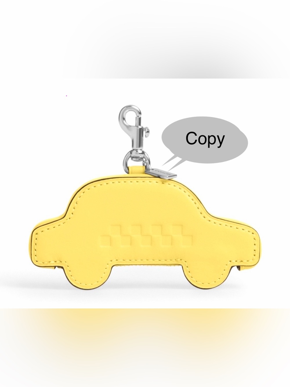 Coach Yellow Car Keyring Pouch with Silver Hardware